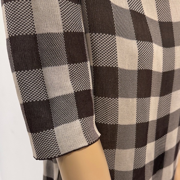 Celine Plaid Shift Dress in Brown and Cream - Women's Dress sz M - Picture 5 of 12